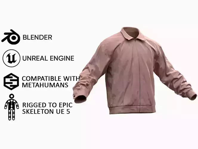Jacket 4 - All MH Bodies and UE5 Skeletons - Rigged Low-poly 3D model