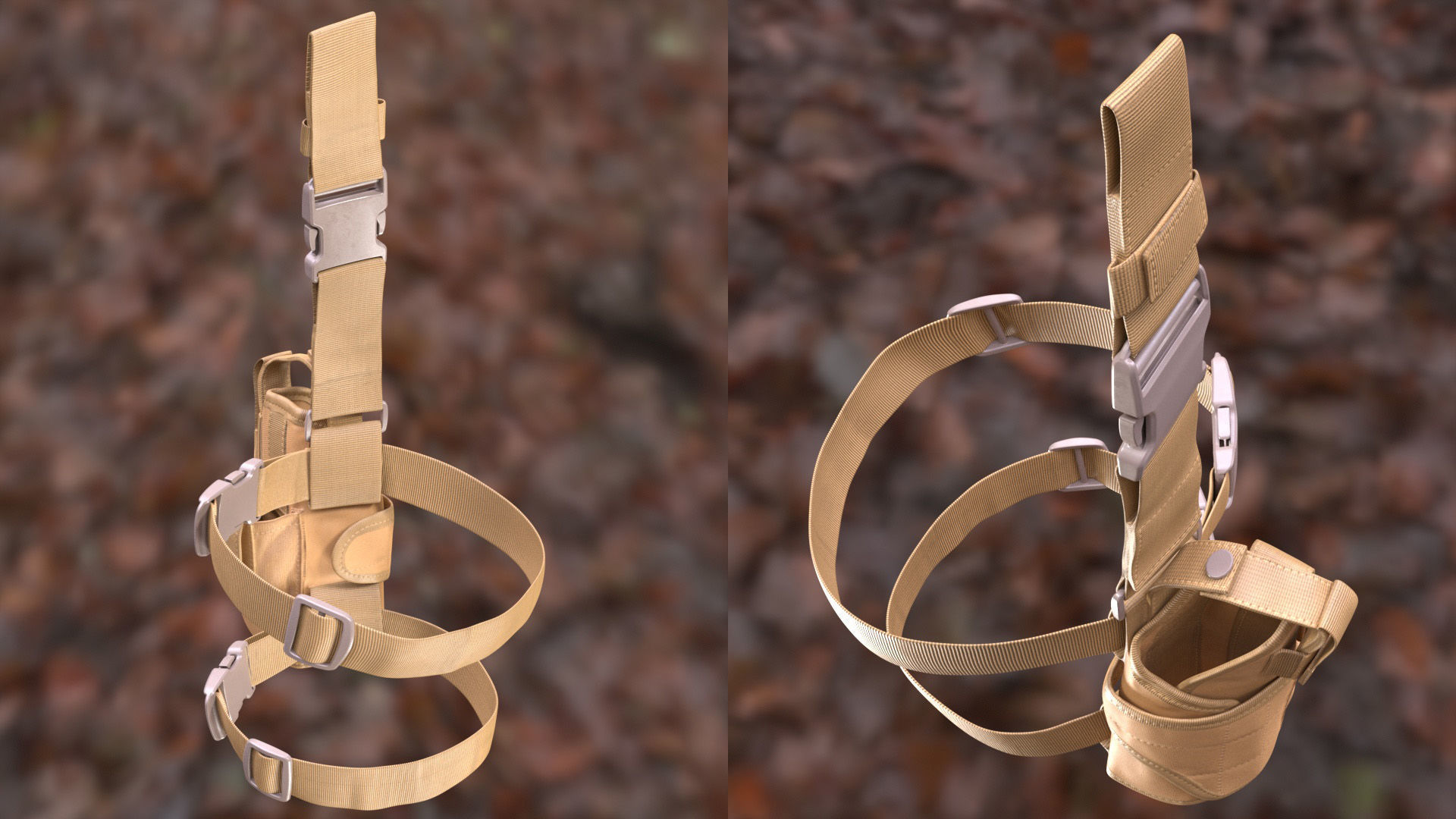 Tactical Holster 18 - All MH Bodies and UE5 Skeletons - Rigged Low-poly 3D model_7