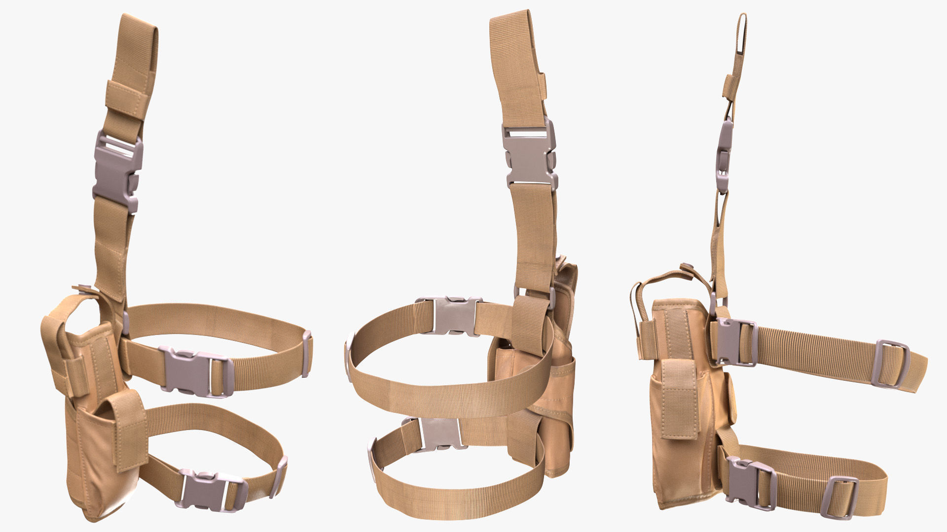 Tactical Holster 18 - All MH Bodies and UE5 Skeletons - Rigged Low-poly 3D model_4