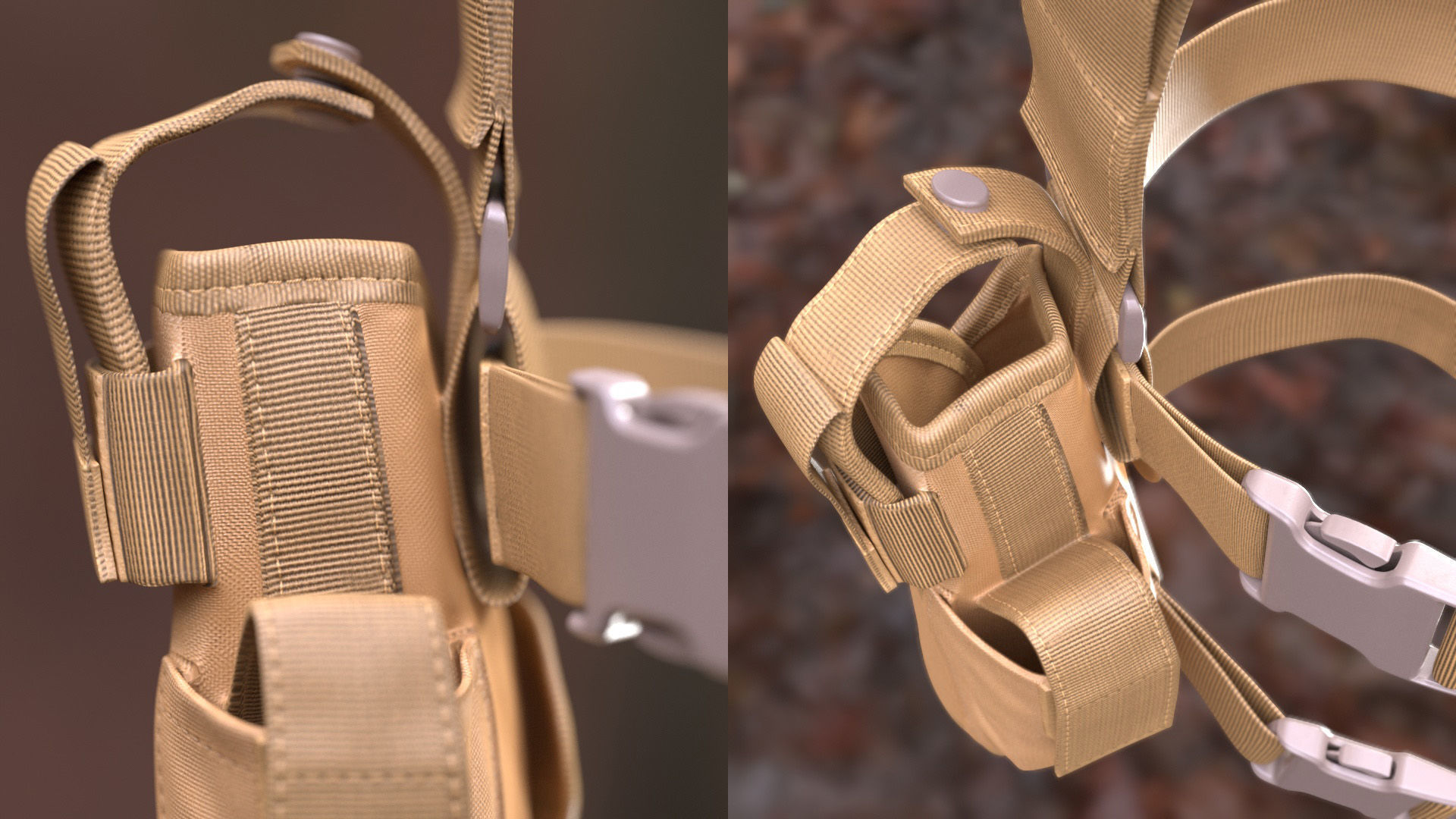 Tactical Holster 18 - All MH Bodies and UE5 Skeletons - Rigged Low-poly 3D model_11