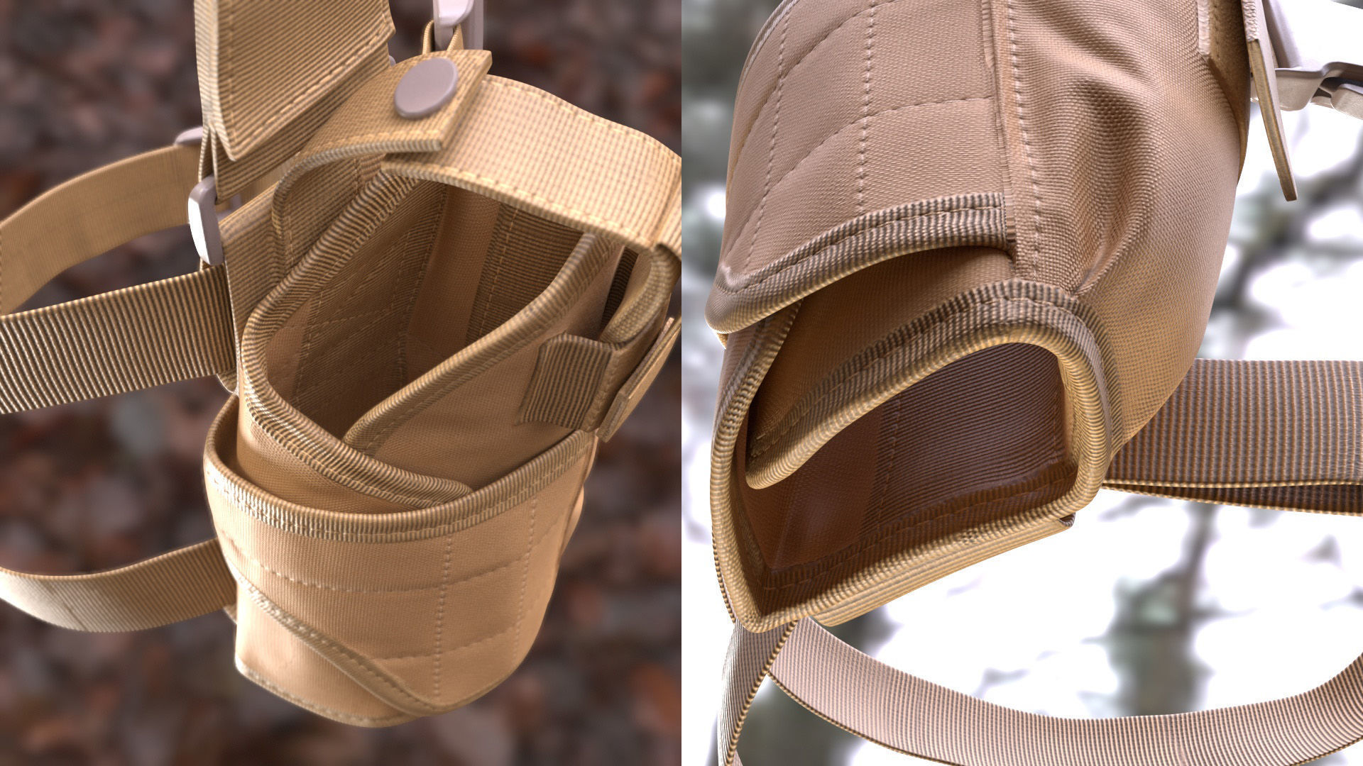 Tactical Holster 18 - All MH Bodies and UE5 Skeletons - Rigged Low-poly 3D model_10