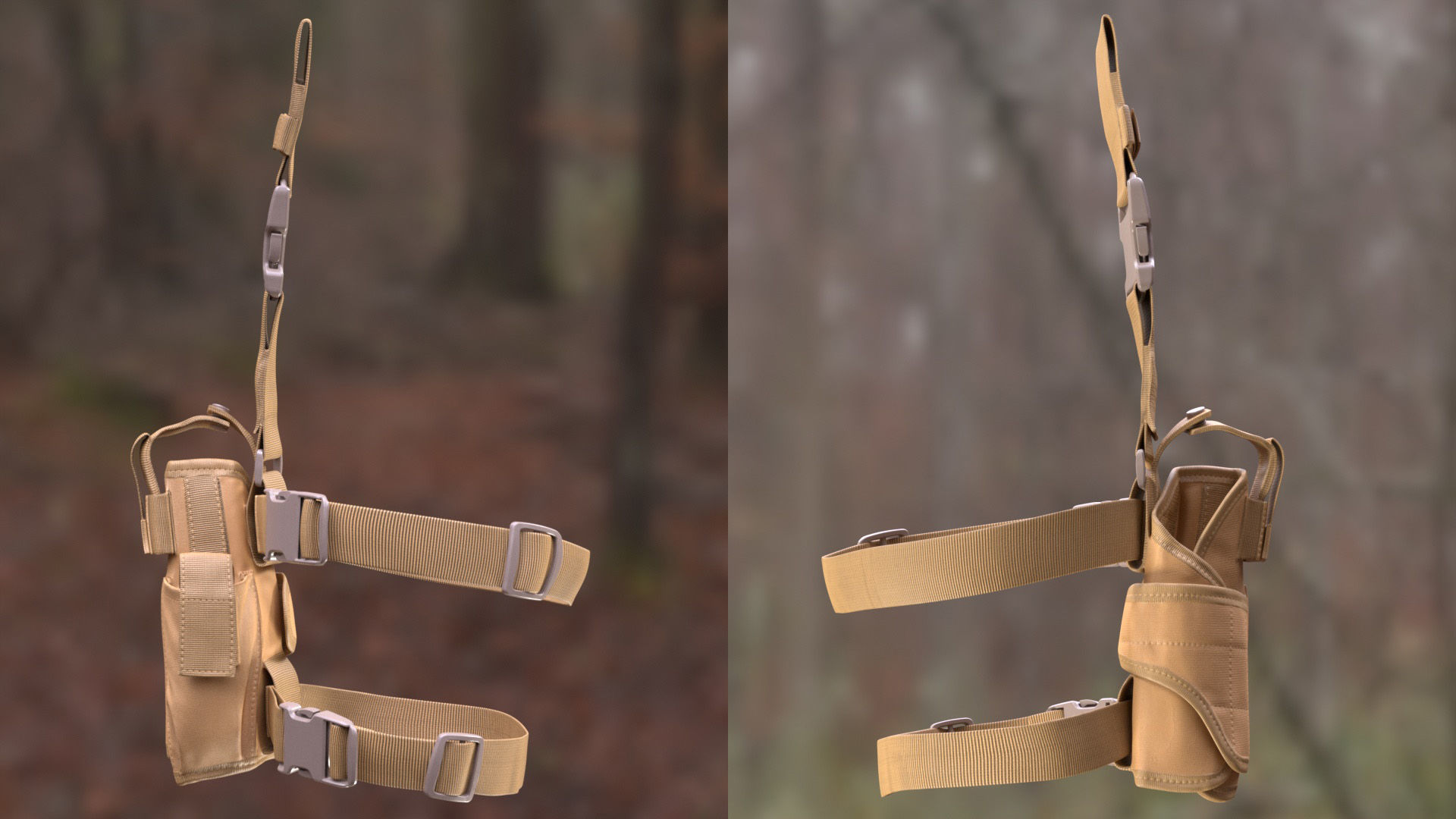 Tactical Holster 18 - All MH Bodies and UE5 Skeletons - Rigged Low-poly 3D model_13