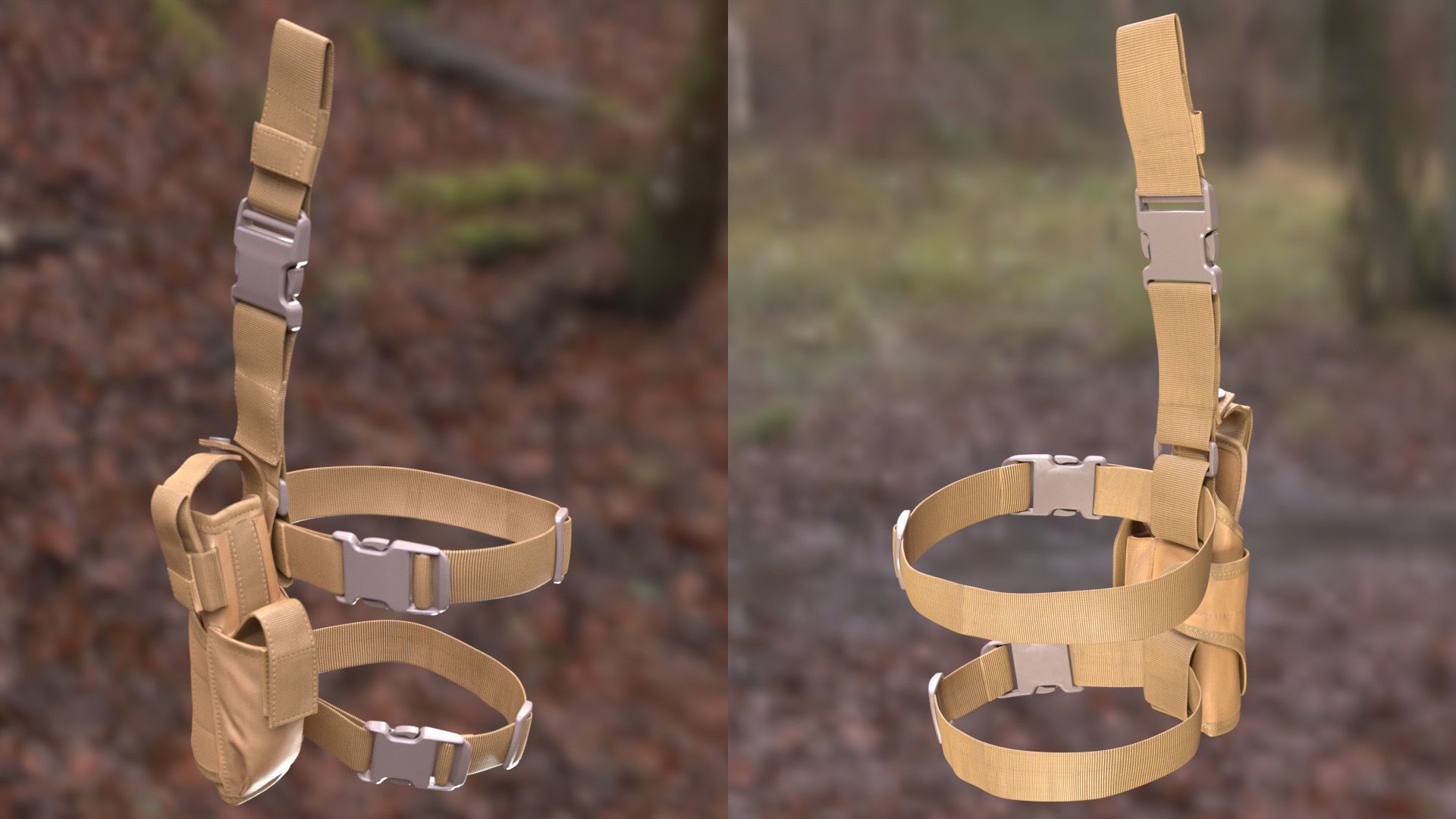 Tactical Holster 18 - All MH Bodies and UE5 Skeletons - Rigged Low-poly 3D model_6