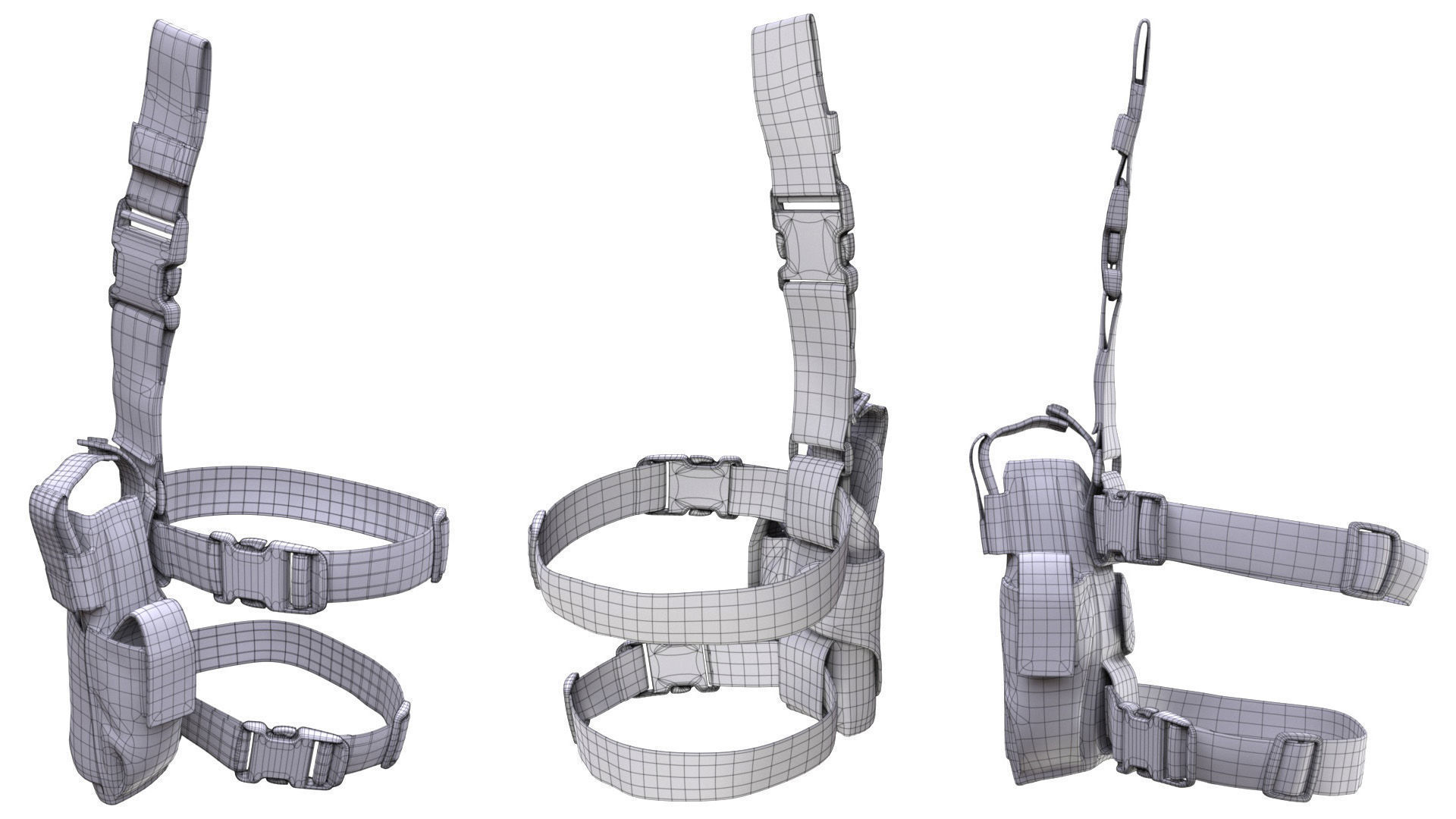 Tactical Holster 18 - All MH Bodies and UE5 Skeletons - Rigged Low-poly 3D model_19