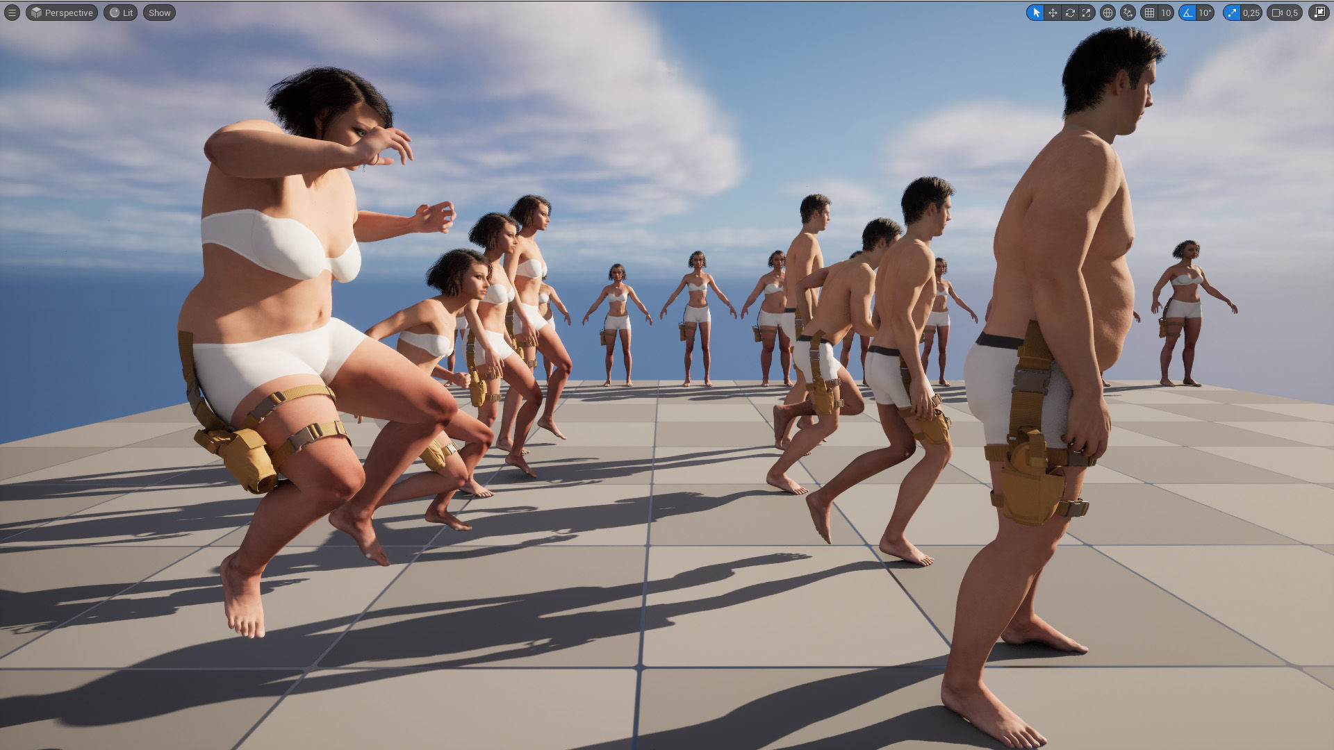 Tactical Holster 18 - All MH Bodies and UE5 Skeletons - Rigged Low-poly 3D model_17