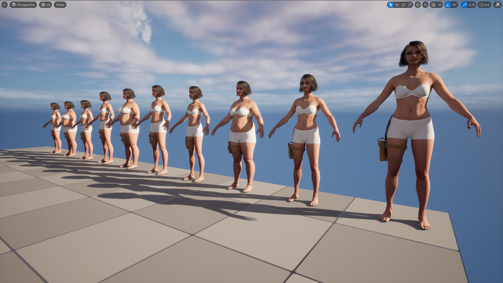 Tactical Holster 18 - All MH Bodies and UE5 Skeletons - Rigged Low-poly 3D model_16