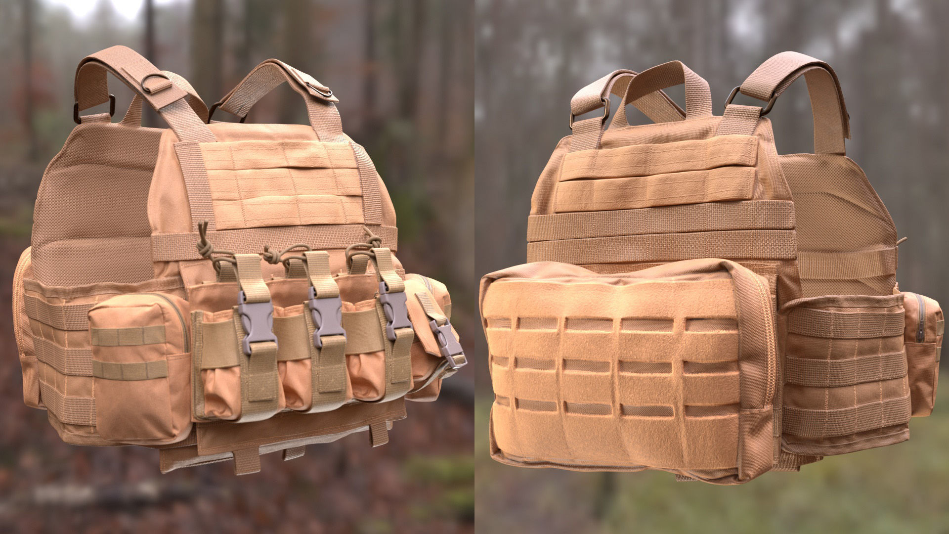 Plate Carrier 18 - All MH Bodies and UE5 Skeletons - Rigged Low-poly 3D model_6