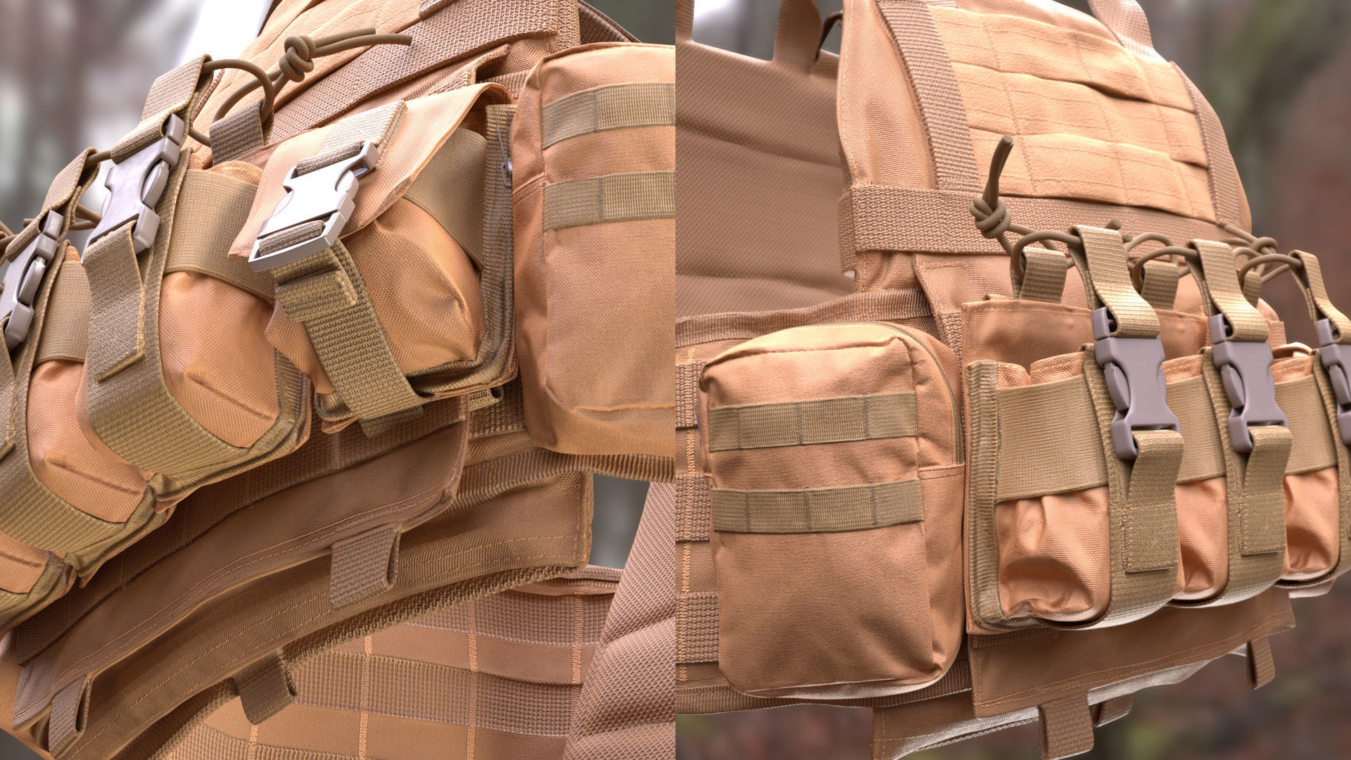 Plate Carrier 18 - All MH Bodies and UE5 Skeletons - Rigged Low-poly 3D model_9