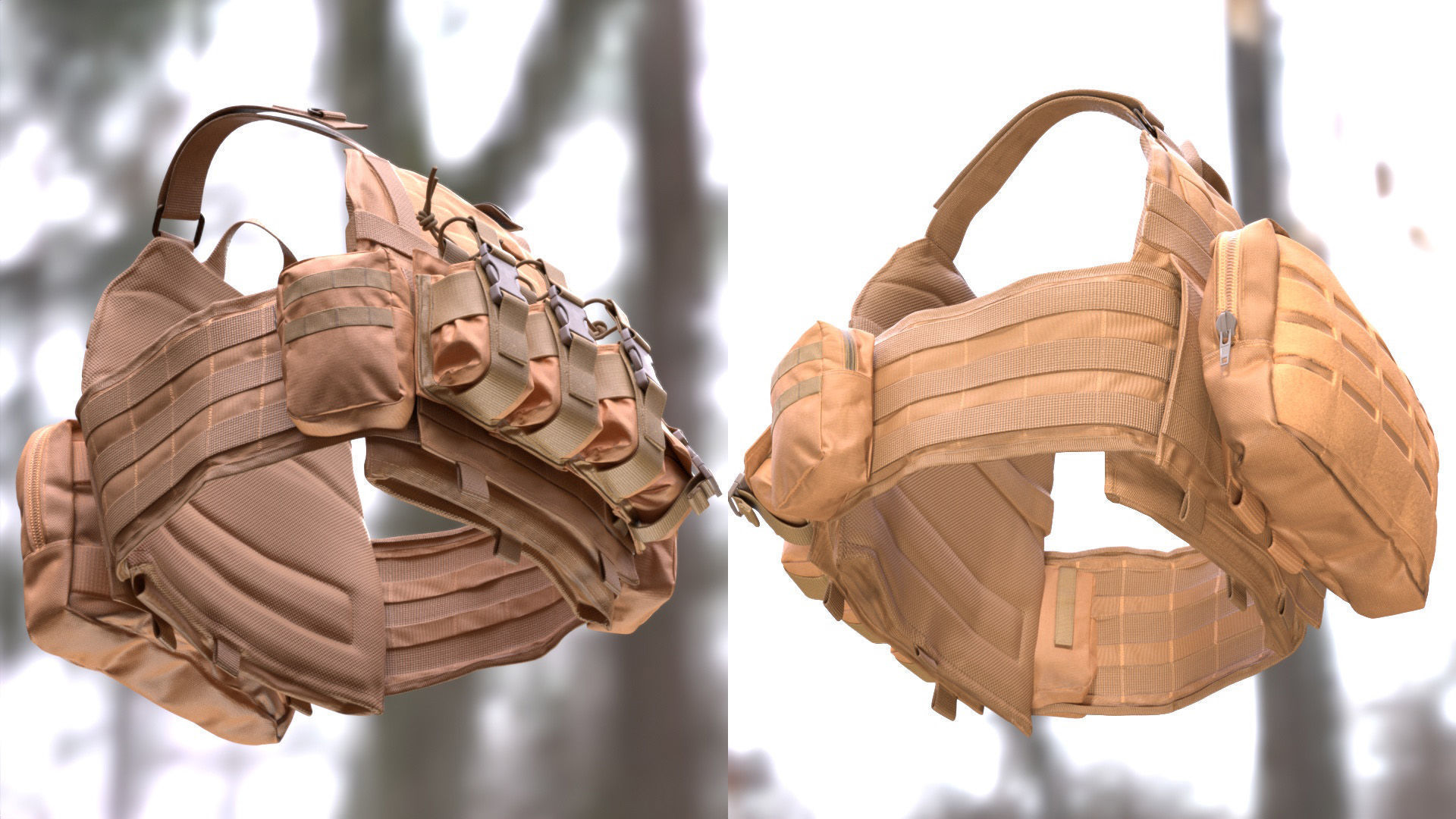 Plate Carrier 18 - All MH Bodies and UE5 Skeletons - Rigged Low-poly 3D model_11