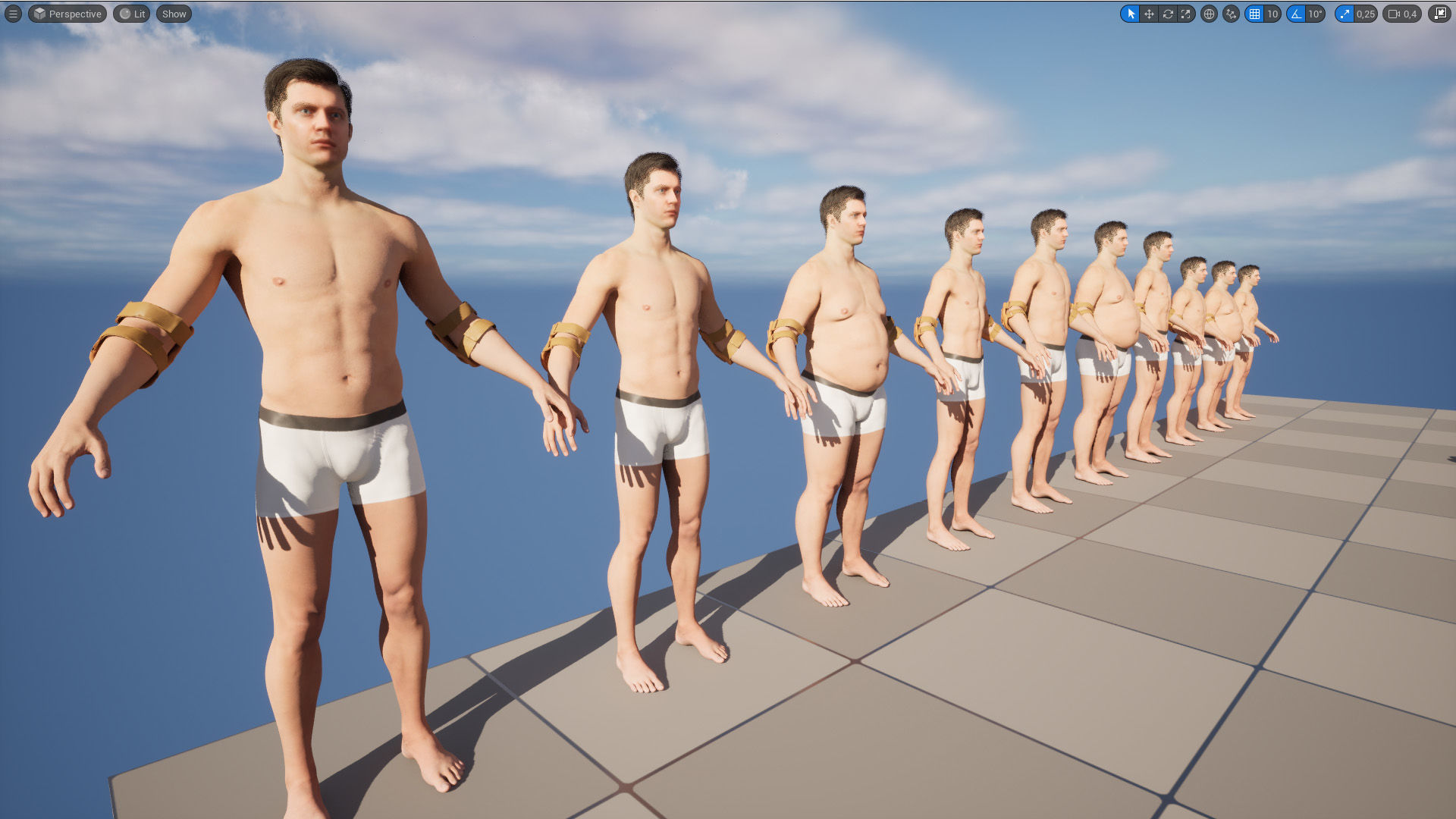 Elbow Pads 17 - All MH Bodies and UE5 Skeletons - Rigged Low-poly 3D model_13
