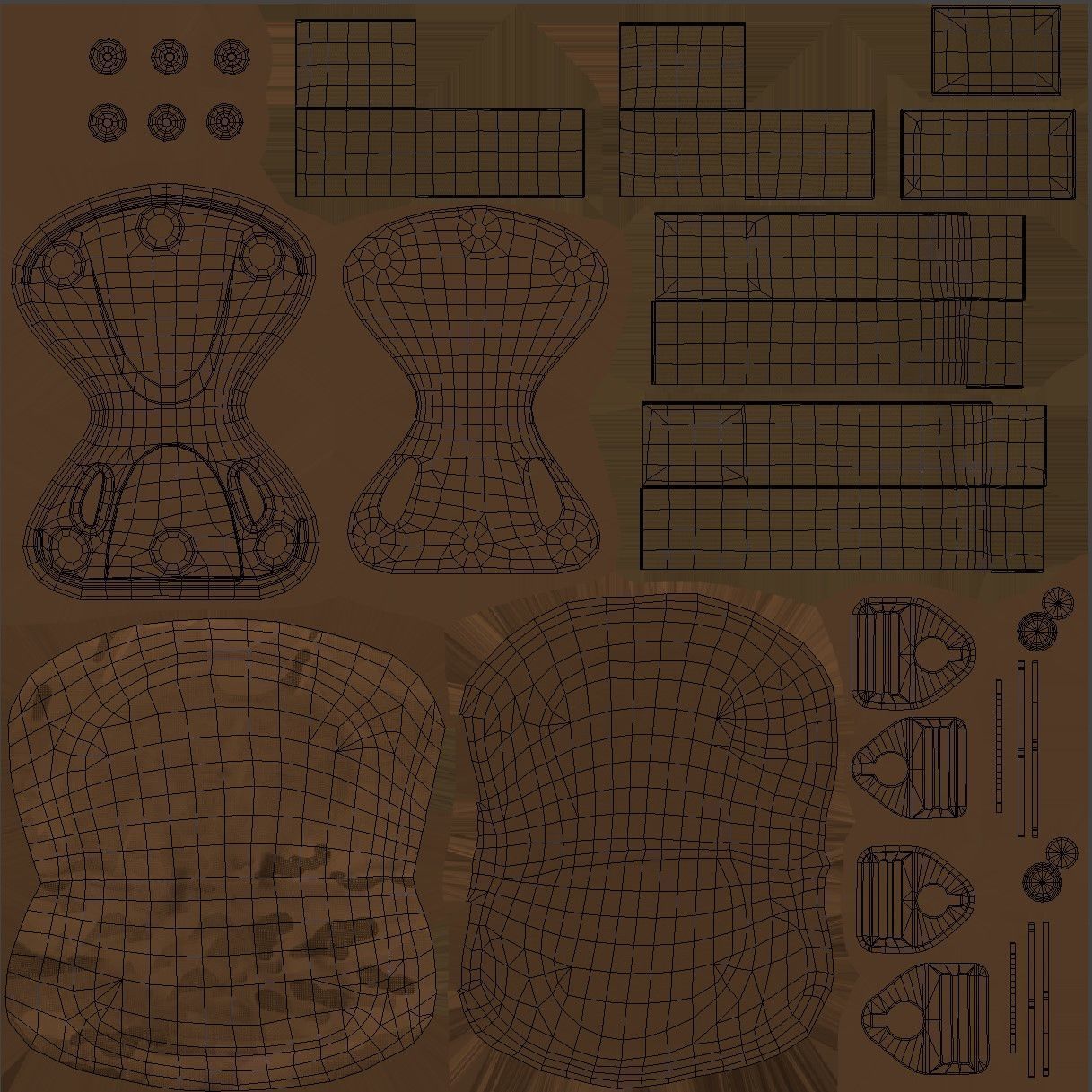 Elbow Pads 17 - All MH Bodies and UE5 Skeletons - Rigged Low-poly 3D model_17