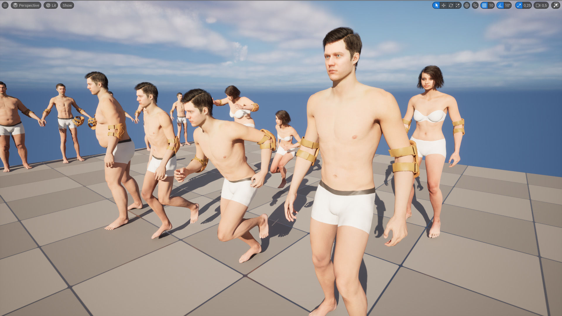 Elbow Pads 17 - All MH Bodies and UE5 Skeletons - Rigged Low-poly 3D model_12