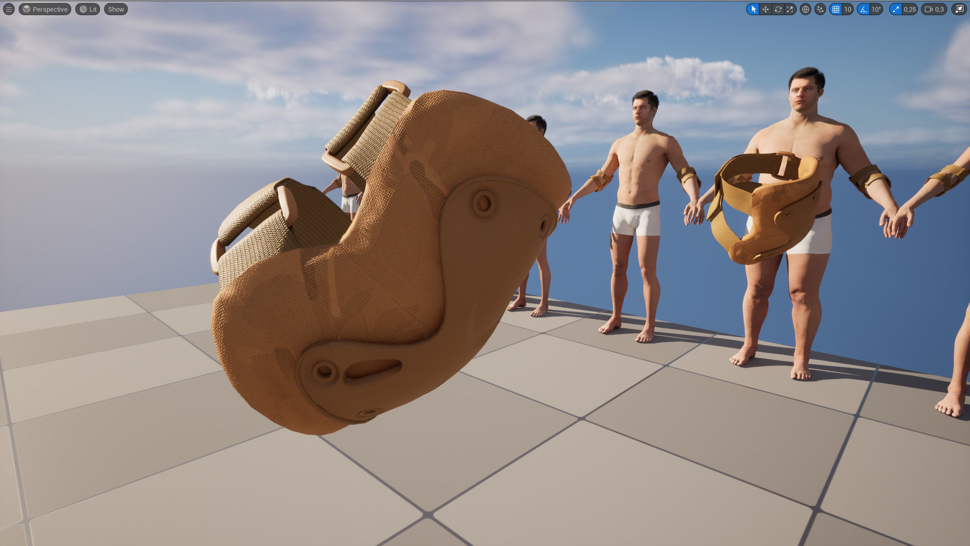 Elbow Pads 17 - All MH Bodies and UE5 Skeletons - Rigged Low-poly 3D model_16