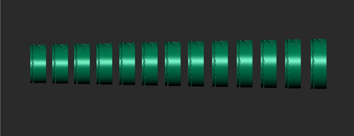 SET OF 13 SIZES WEDDING RINGS WITH THE IMAGE OF A TREE 3D print model_4