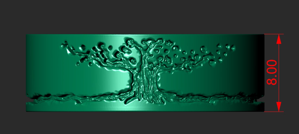 SET OF 13 SIZES WEDDING RINGS WITH THE IMAGE OF A TREE 3D print model_6