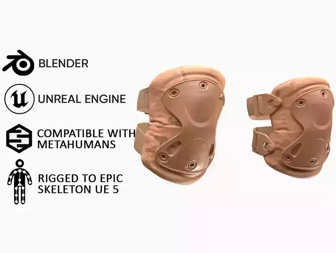 Tactical Knee Pads 16 - All MH Bodies and UE5 Skeletons - Rigged