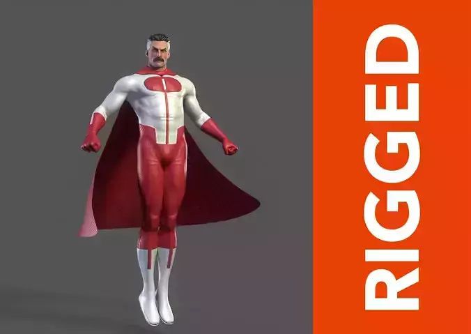 Omni-Man Rig Low-poly 3D model