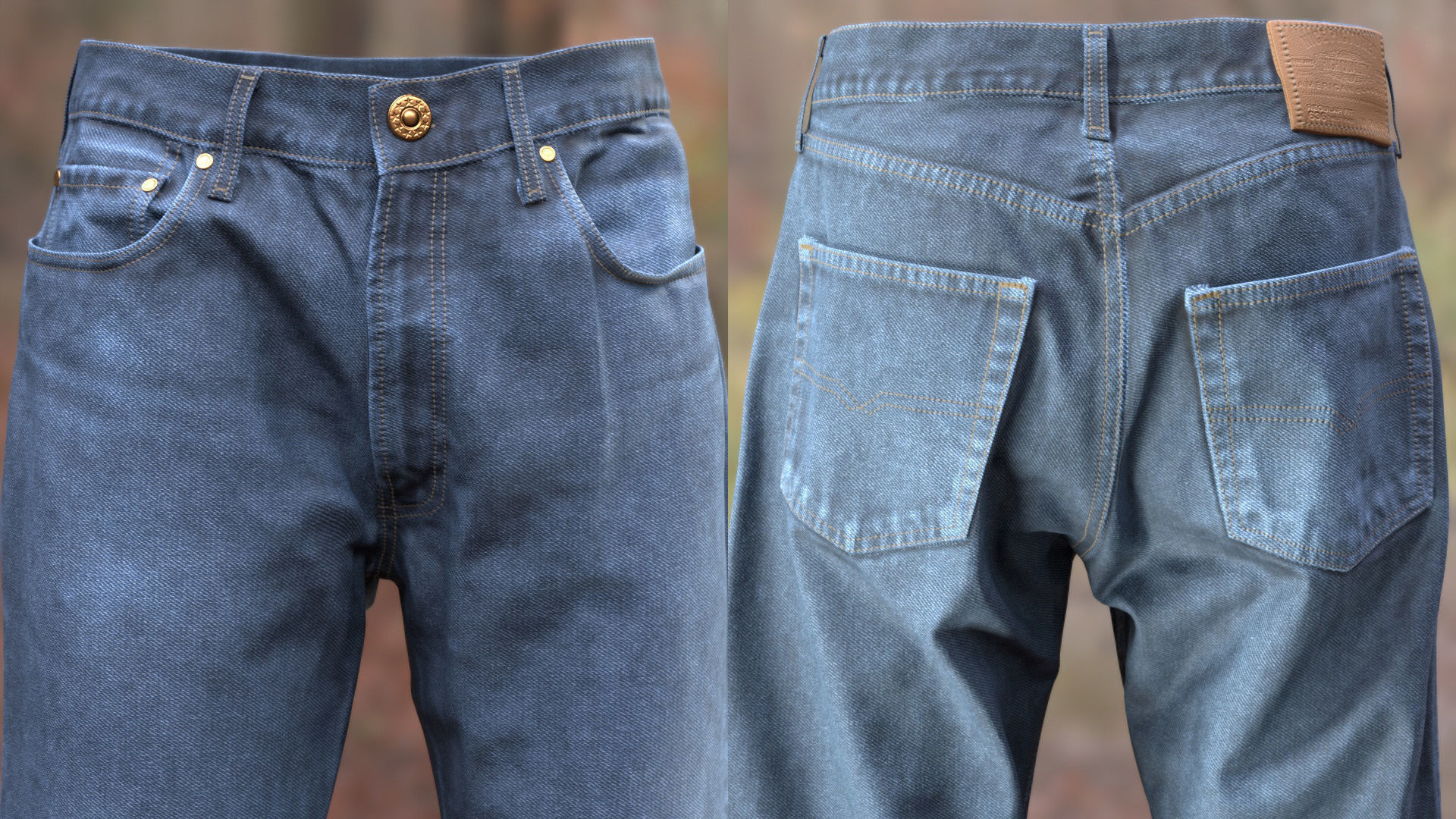 Jeans 11 - All MH Bodies and UE5 Skeletons - Rigged Low-poly 3D model_9