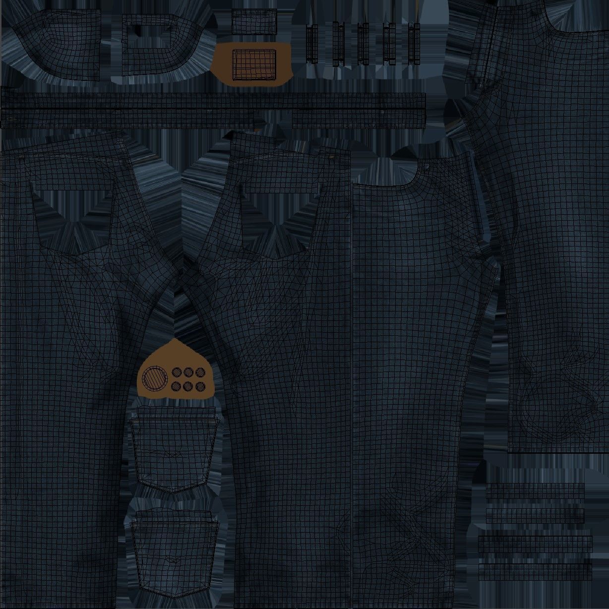 Jeans 11 - All MH Bodies and UE5 Skeletons - Rigged Low-poly 3D model_19