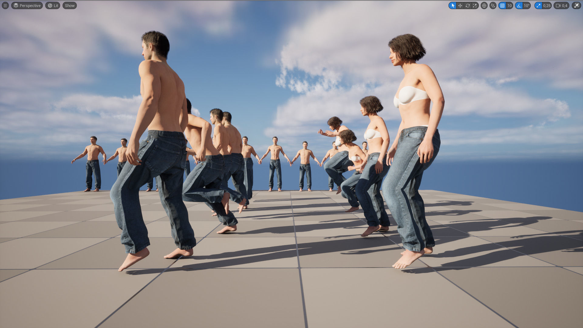 Jeans 11 - All MH Bodies and UE5 Skeletons - Rigged Low-poly 3D model_16