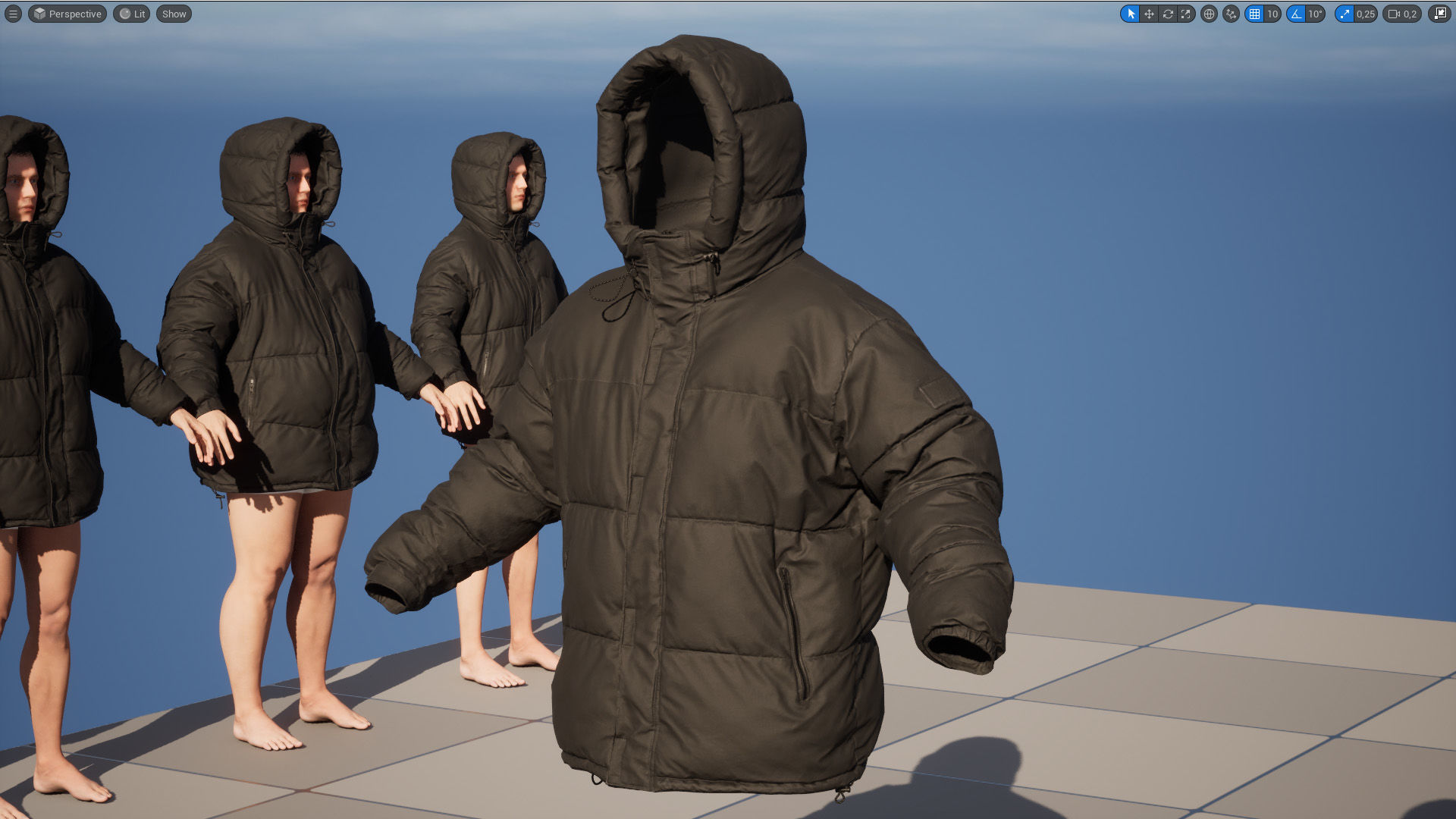 Puffer 10 - All MH Bodies and UE5 Skeletons - Rigged Low-poly 3D model_17