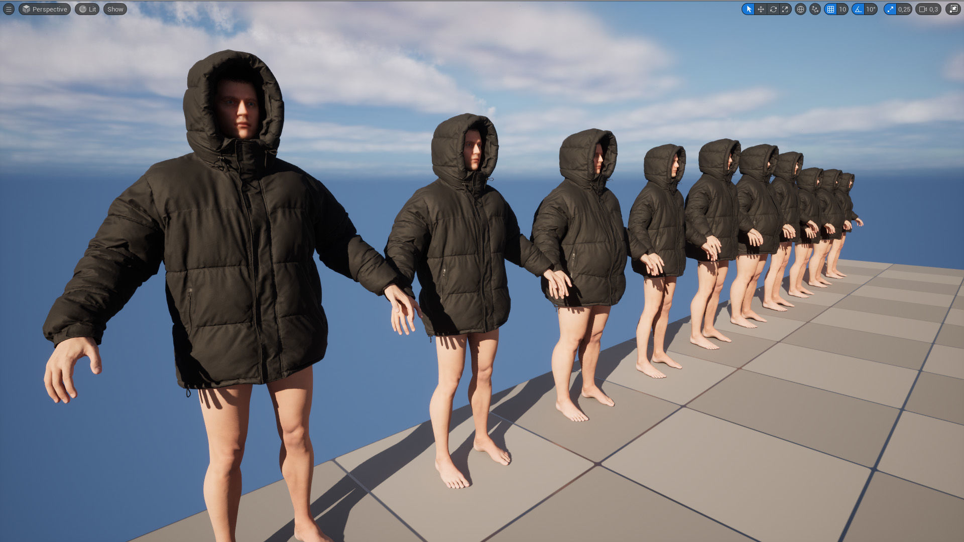 Puffer 10 - All MH Bodies and UE5 Skeletons - Rigged Low-poly 3D model_14