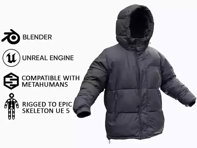 Puffer 10 - All MH Bodies and UE5 Skeletons - Rigged Low-poly 3D model