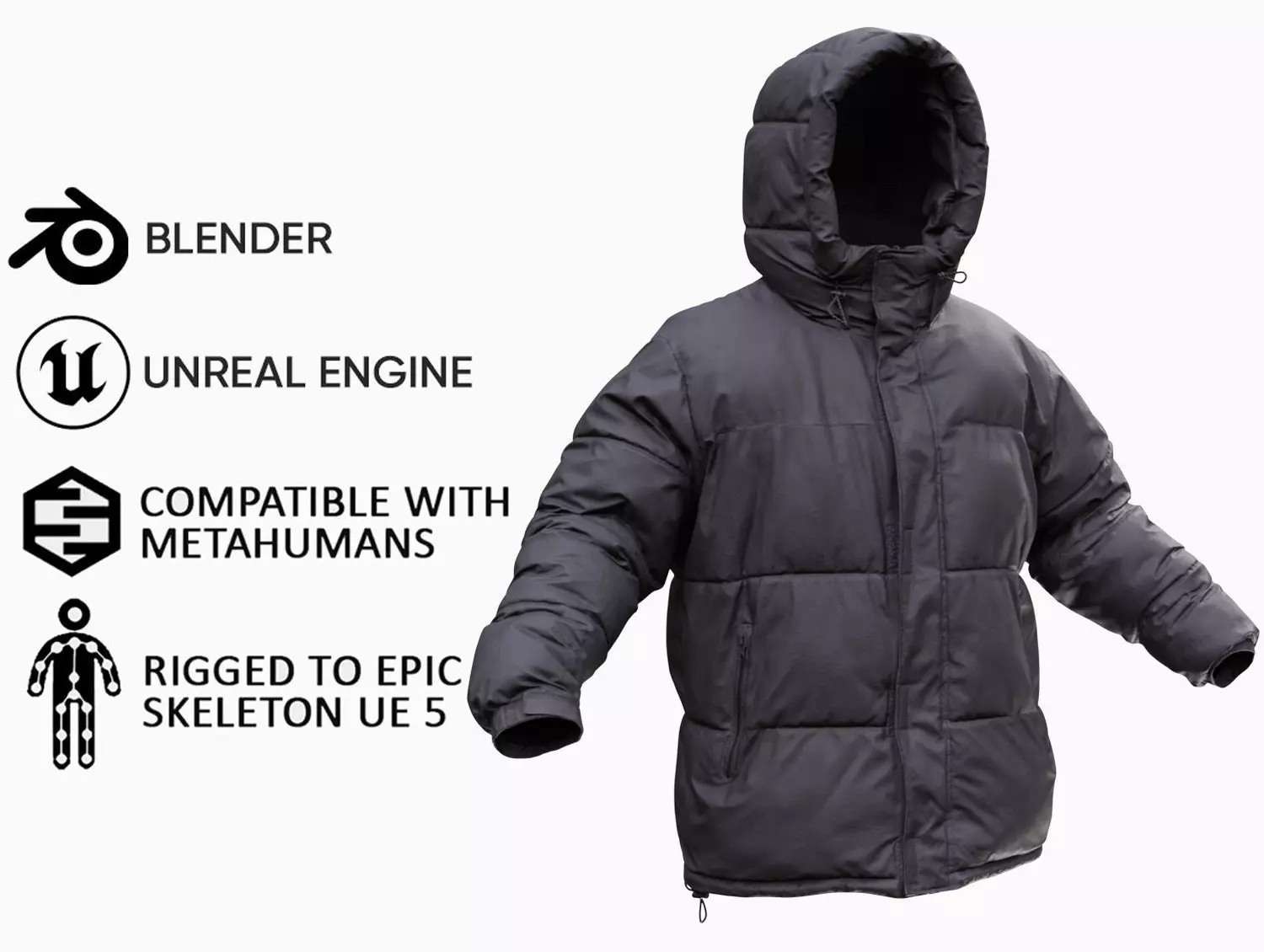 Puffer 10 - All MH Bodies and UE5 Skeletons - Rigged Low-poly 3D model_0