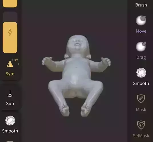 Baby doll newborn STL 3D print model