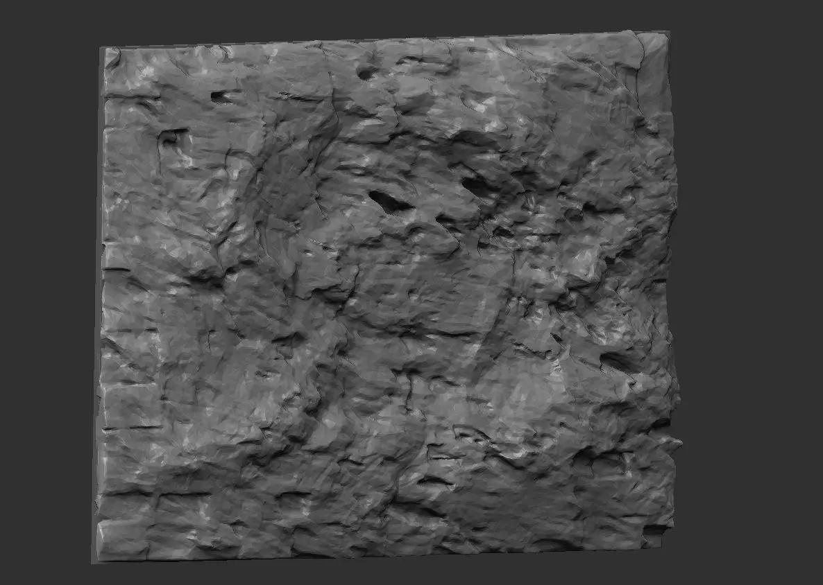 rock wall Low-poly 3D model_0