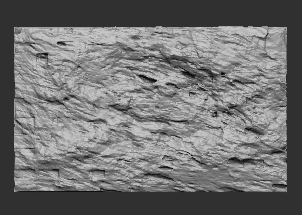 rock wall Low-poly 3D model_3