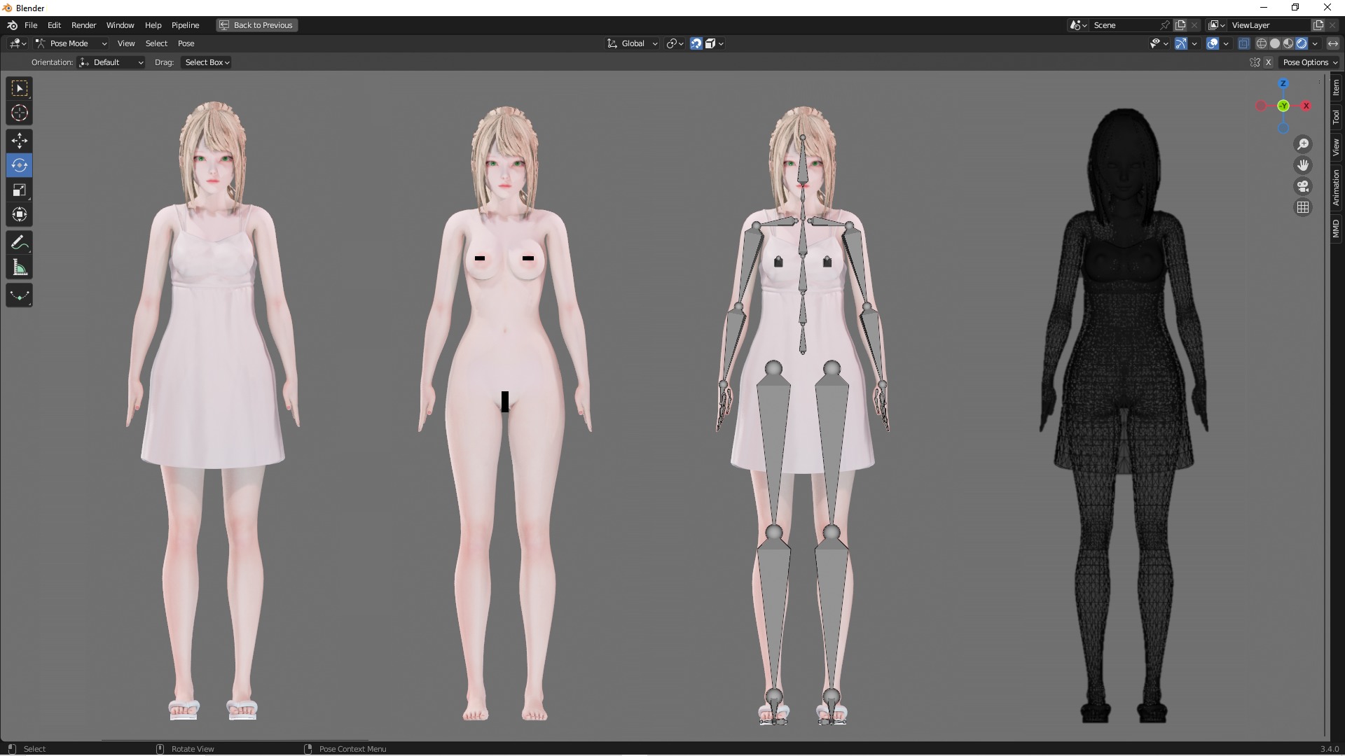 Casual Clothing 0001 - UE5 - Unity - Blender - Animated Low-poly 3D model_3