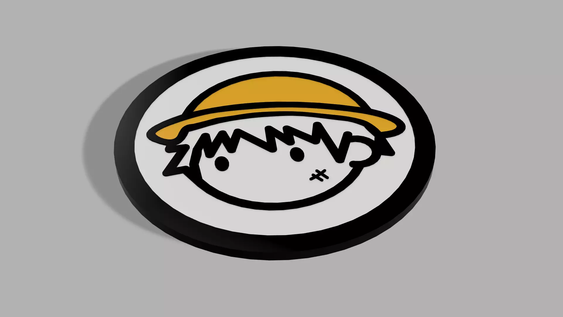 Onepiece-Themed 3D Printable Luffy Coaster 3D print model_0