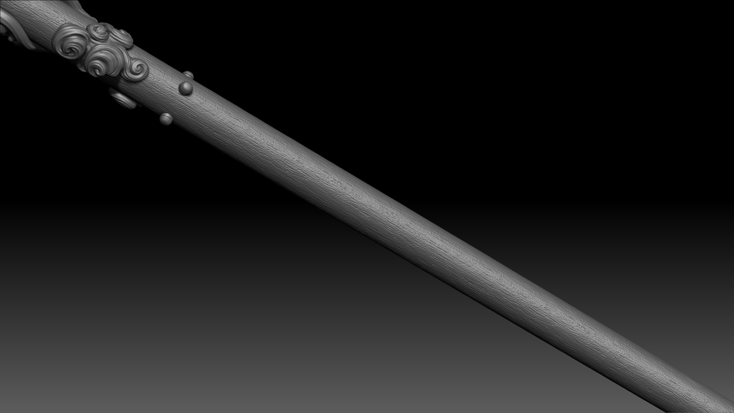 Bronze Cloud Staff - Black Myth Wukong weapon 3D print model_2