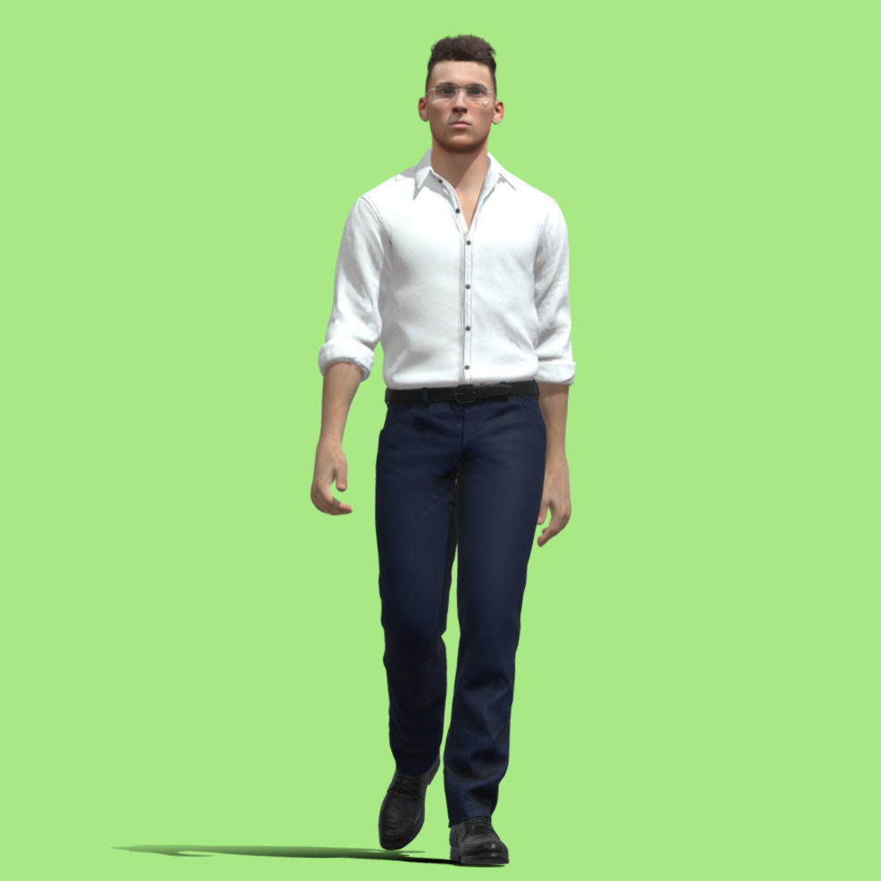 3d rigged Business man 3D model_3