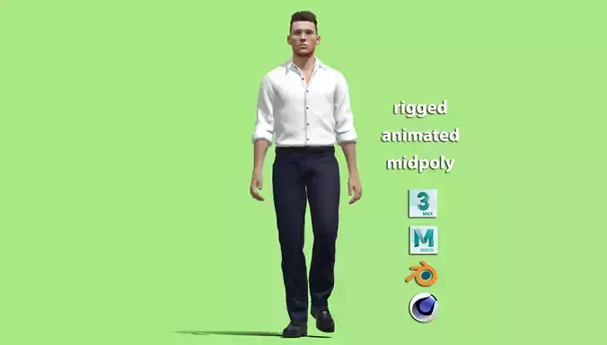 3d rigged Business man