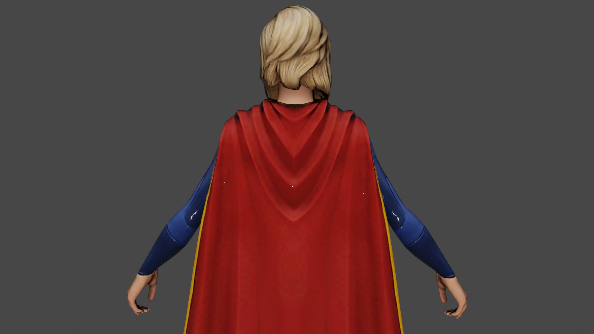 Supergirl Low-poly 3D model_6