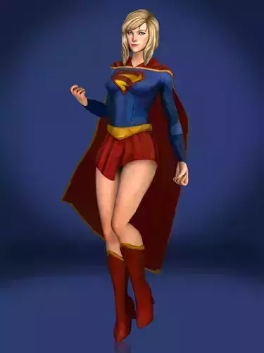 Supergirl Low-poly 3D model