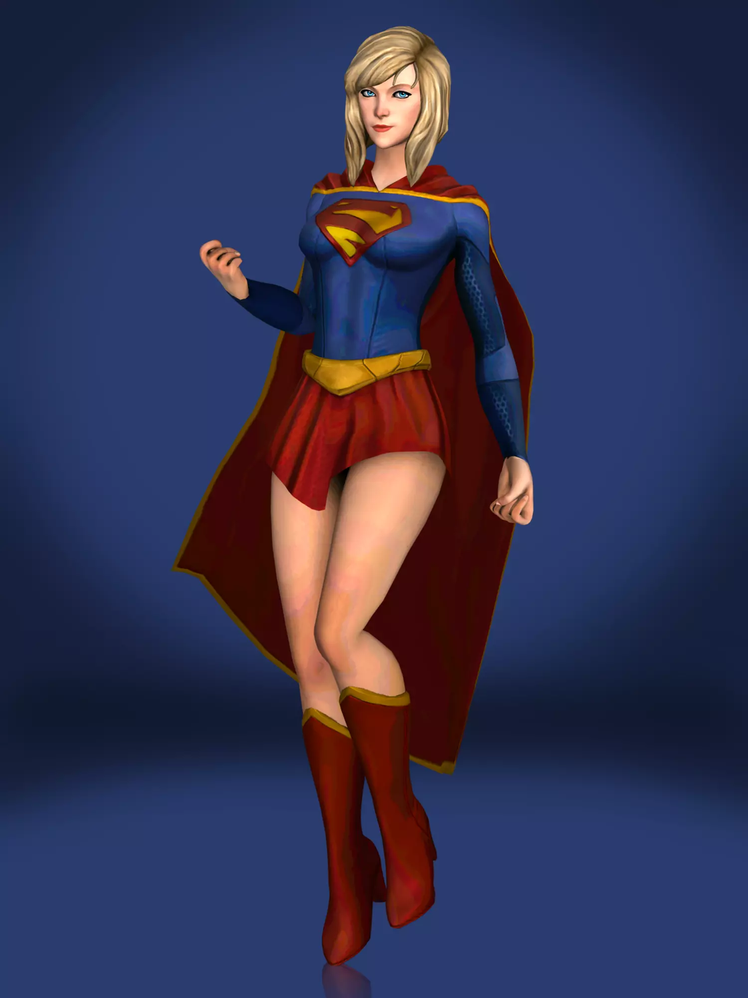 Supergirl Low-poly 3D model_0