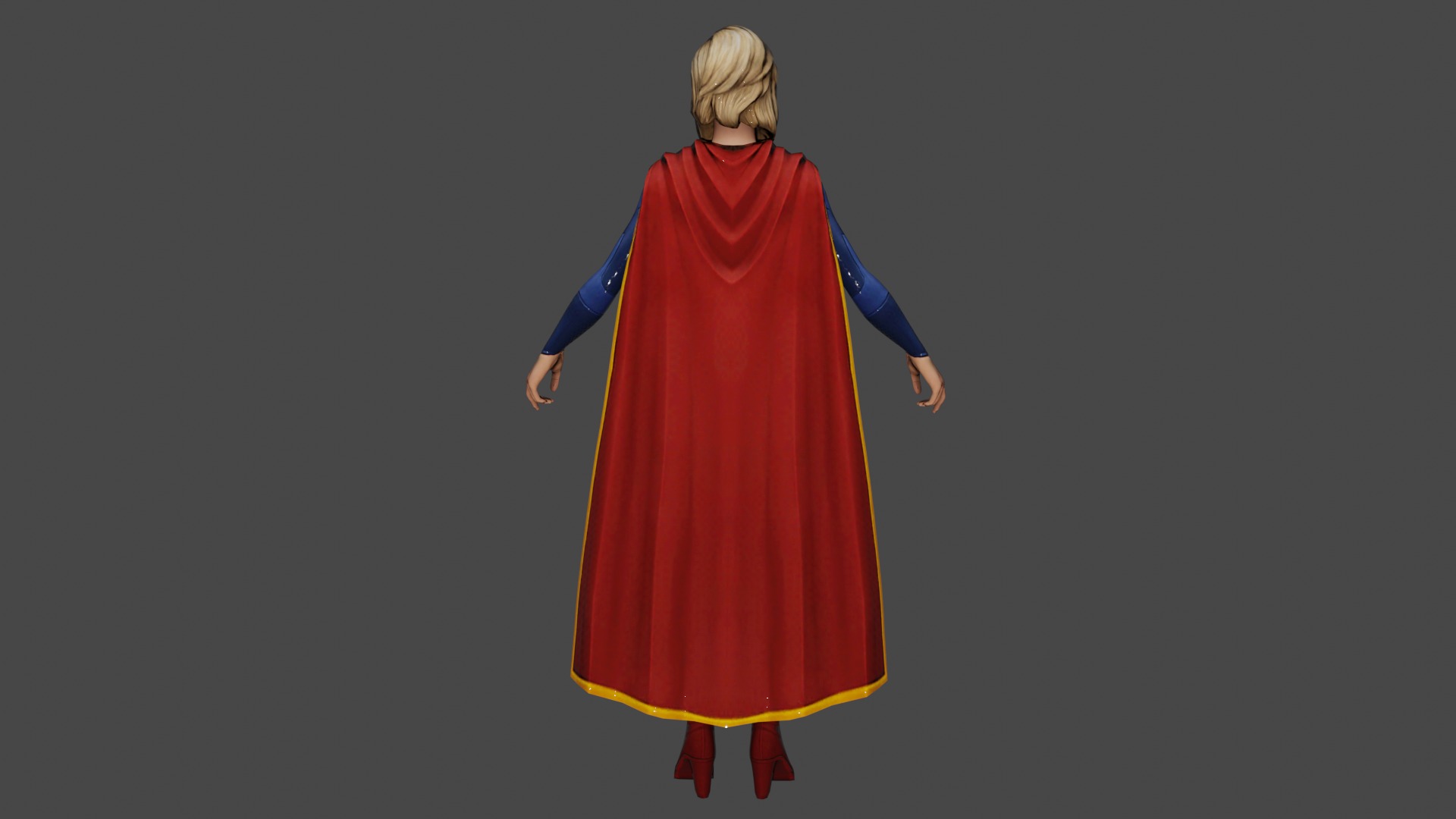 Supergirl Low-poly 3D model_5