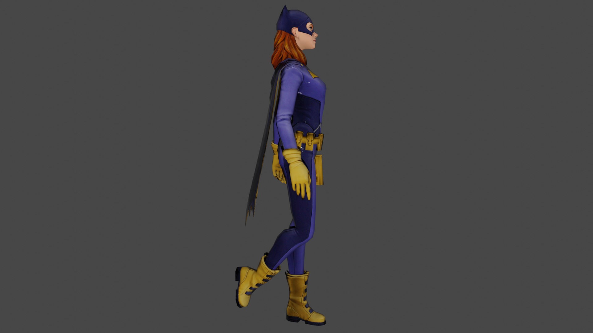 Batgirl Low-poly 3D model_2