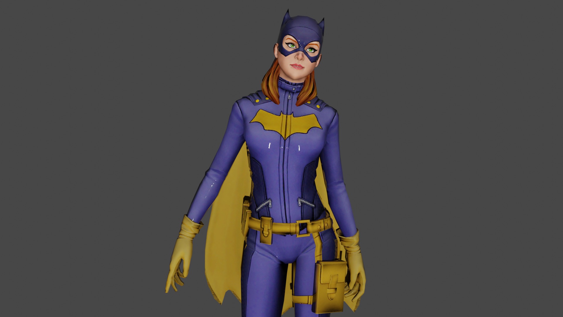 Batgirl Low-poly 3D model_1