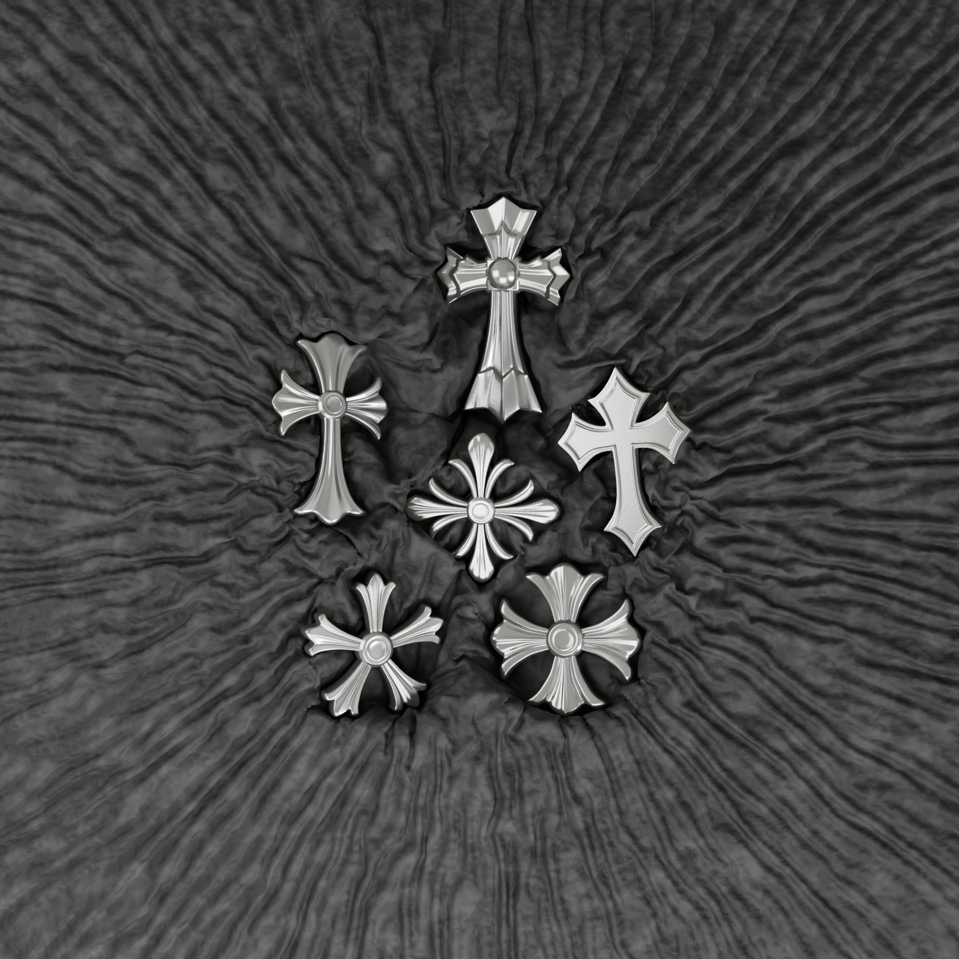 Chrome Hearts Cross 3D model_3