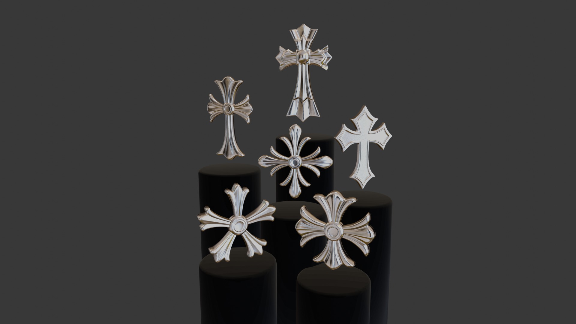 Chrome Hearts Cross 3D model_1