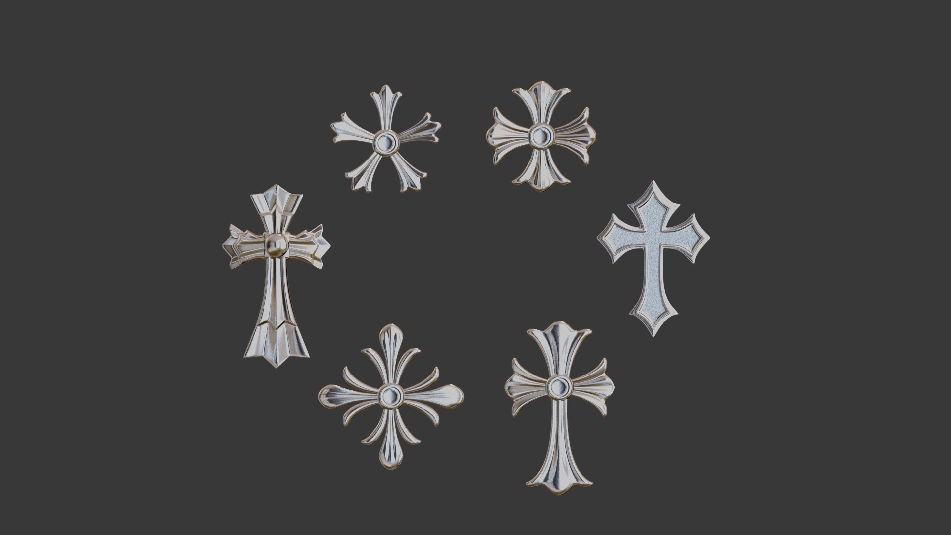 Chrome Hearts Cross 3D model_2