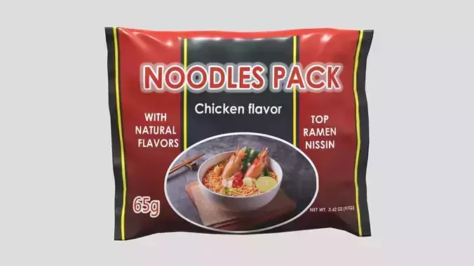 Noodles Pack 01 Low Poly Low-poly 3D model