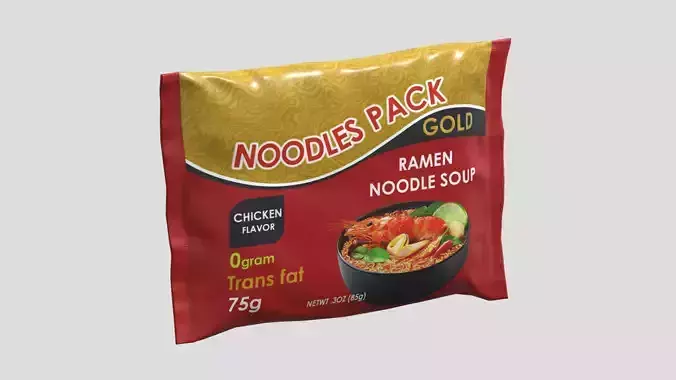 Noodles Pack 02 Low Poly Low-poly 3D model