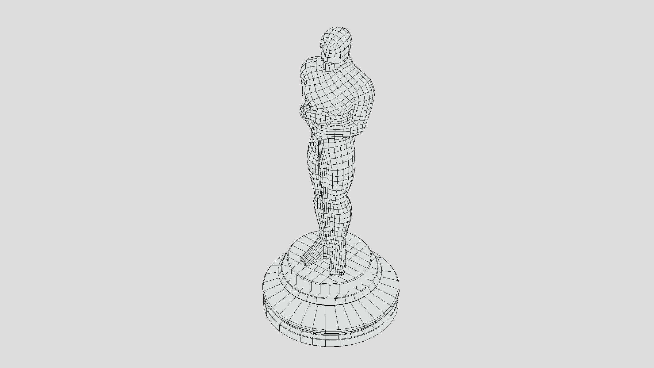 Oscar Award Gold Shiny Low Poly Low-poly 3D model_9