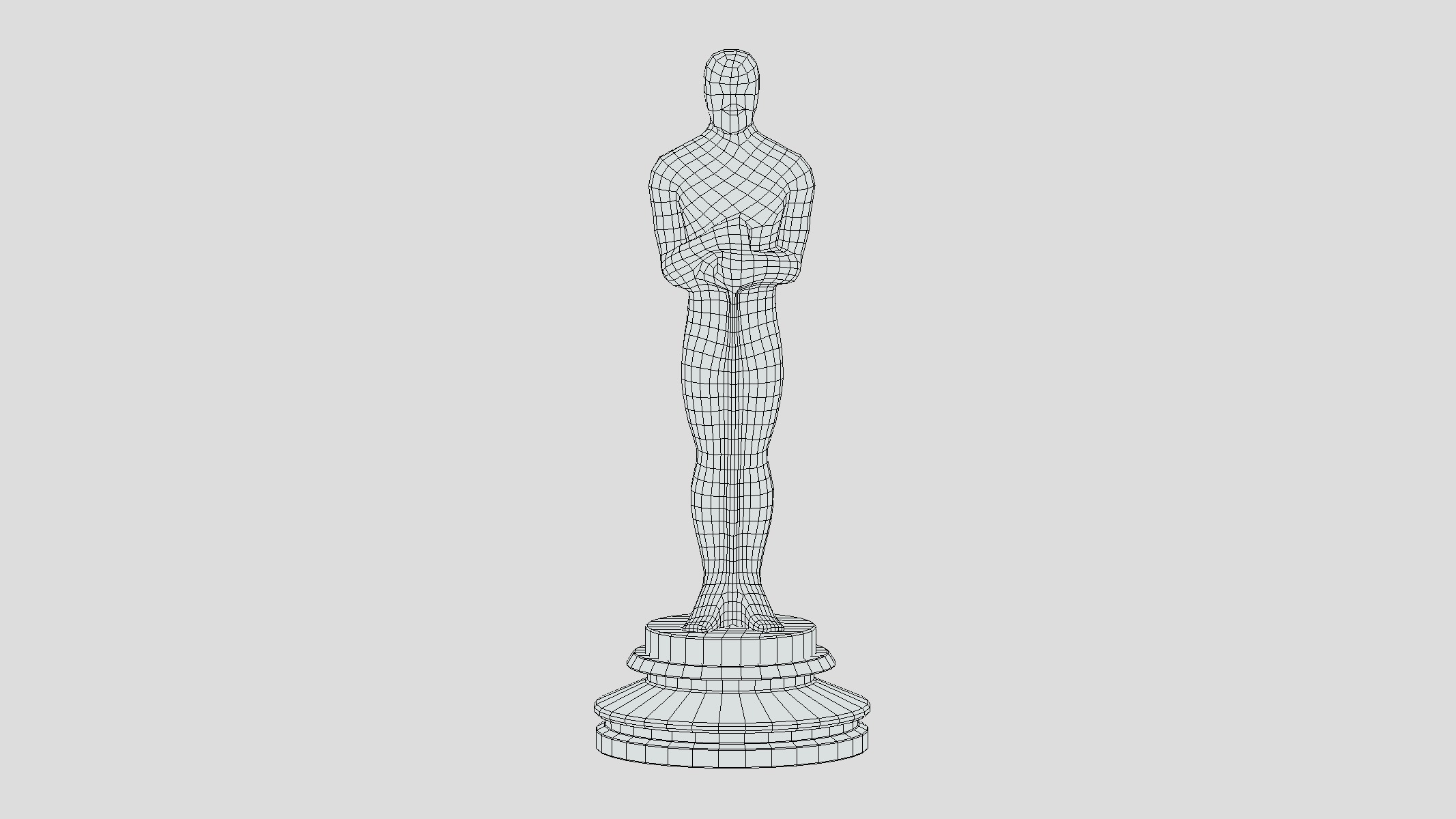 Oscar Award Gold Shiny Low Poly Low-poly 3D model_1