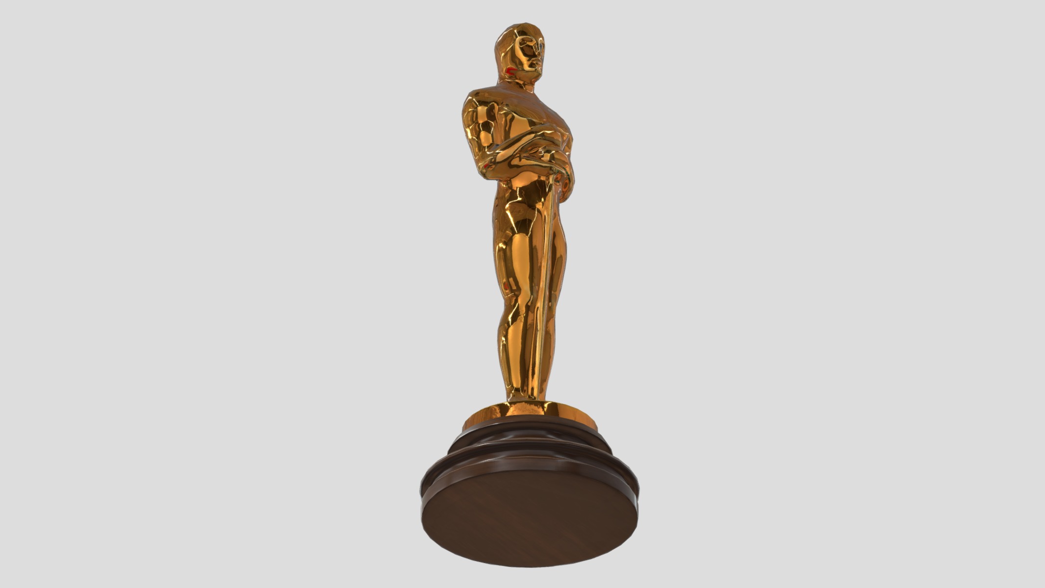 Oscar Award Gold Shiny Low Poly Low-poly 3D model_10